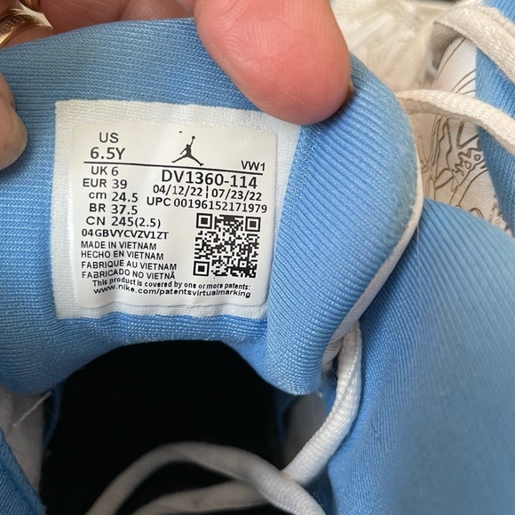 Jordan dub zero GS Legend blue gray graphics sneakers youth sz 6.5 DV1360-114 - Picture 6 of 14